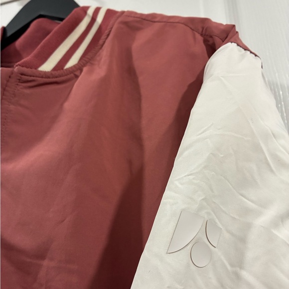 [xl] Frank & Oak Varsity Skyline Reversible Bomber Jacket Dusty Rose/White - Picture 8 of 13